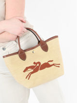 Longchamp Le panier pliage Sac port main Marron-vue-porte
