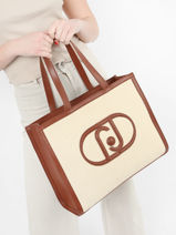 Sac Port paule Lucente Liu jo Marron lucente AA3250C-vue-porte