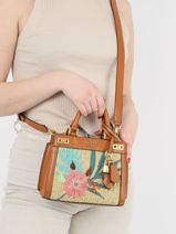 Sac Bandoulire Katey Paille Guess Marron katey WA787073-vue-porte