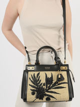 Sac Trapze Katey Paille Guess Noir katey WA787026-vue-porte