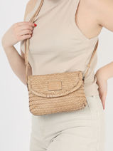 Cross Body Tas Goa Leder Basilic pepper Beige goa BGOA03-vue-porte