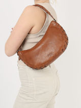Sac Port paule Obbo Cuir Basilic pepper Marron obbo BOBB02-vue-porte