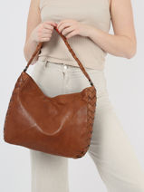 Sac Port paule Obbo Cuir Basilic pepper Marron obbo BOBB01-vue-porte