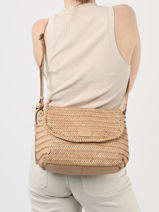 Sac Bandoulire Goa Cuir Basilic pepper Beige goa BGOA02-vue-porte