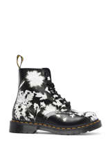 Boots 1460 Pascal Black + White En Cuir Dr martens Noir women 30862009