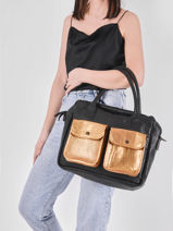 Sac Ledandy  A4 Cuir Paul marius Argent dore DANDYDOR-vue-porte