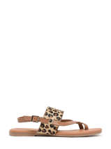 Sandalen Uit Leder Pieces Bruin women 17136423