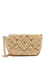 Cross Body Tas Raphia Stro Gerard darel Beige raphia E454
