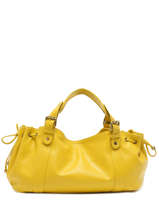 Sac Port paule Icone Cuir Gerard darel Jaune icone F410