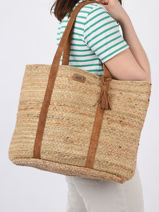 Sac Port paule Gobi Paille Les tropeziennes Marron gobi TZ01-vue-porte