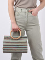 Sac Port Main Eclipte Raphia Woomen Bleu erable WERA02-vue-porte