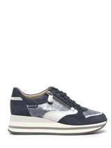 Sneakers Olimpia Uit Leder Mephisto Blauw women P5142126