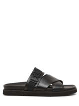 Slippers Uit Leder Tommy hilfiger Zwart men 4458BDS