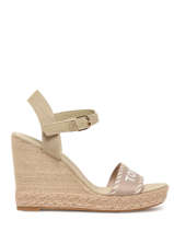 Sandales Semelle Compense En Cuir Tommy hilfiger Beige women 7088RBT