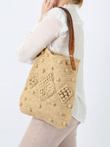 Sac Cabas Josie Raphia Gerard darel Beige raphia E454-vue-porte