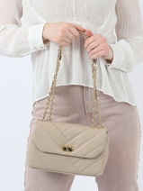 Sac Bandoulire Soft Matelasse Cuir Lancaster Beige soft matelasse 35-vue-porte
