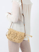 Sac Bandoulire Mini 24h Raphia Gerard darel Beige raphia E454-vue-porte