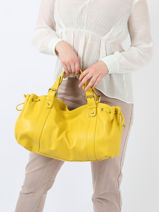 Sac Port paule Icone Cuir Gerard darel Jaune icone F410-vue-porte