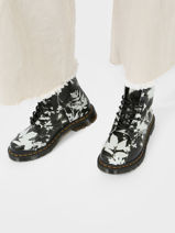 Boots 1460 Pascal Black + Whiteuit Leder Dr martens Bruin women 30862009-vue-porte