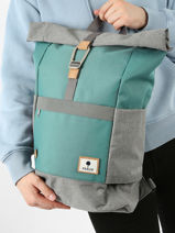 Sac  Dos 1 Compartiment + Pc 15" Faguo Bleu backpack 23LU0901-vue-porte