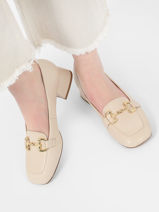 Mocassins Met Hak Uit Leder Tamaris Beige women 20-vue-porte