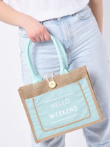 Handtas Summer Stro Miniprix Blauw summer QY243013-vue-porte