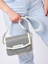 Sac Bandoulire Fantasia Zigzag Mac douglas Blanc fantasia zigzag S-vue-porte