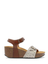 Sandales Semelle Compense So Keep En Cuir Plakton Marron women KEEP