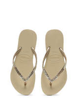 Tongs Slim Glitter Ii Havaianas Beige women 4146975F