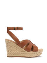 Sandales Semelle Compense Careena En Cuir Ugg Beige women 1128251