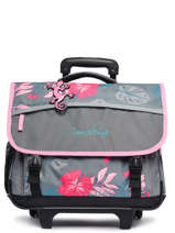 Cartable  Roulettes Enfant 3 Compartiments Cameleon Gris actual CR41