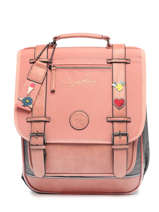 Sac  Dos 2 Compartiments Cameleon Rose vintage pin