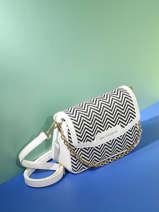 Cross Body Tas Fantasia Zigzag Mac douglas Wit fantasia zigzag S