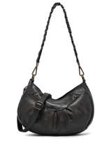 Schoudertas Dewashed Leder Milano Zwart dewashed DE22111