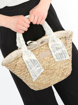 Handtas Guimauve Le voyage en panier Wit guimauve PM631-vue-porte