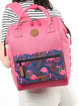 Personaliseerbare Rugzak Adventurer Medium Cabaia Roze adventurer BAGS-vue-porte