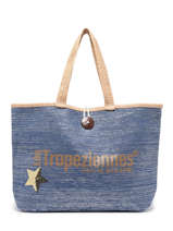 Schoudertas Panama Stro Les tropeziennes Blauw panama TZ11