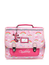 Boekentas Rtro 2 Compartimenten Cameleon Roze retro CA35