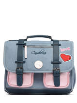 Cartable Enfant 2 Compartiments Cameleon Bleu vintage fantasy CA38