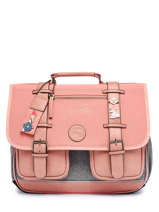 Cartable 2 Compartiments Cameleon Rose vintage pin