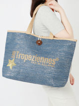 Sac Port paule Panama Paille Les tropeziennes Bleu panama TZ11-vue-porte