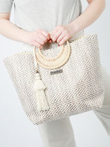 Handtas Jaragua Les tropeziennes Beige jaragua TZ01-vue-porte