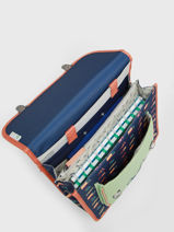 Cartable  Roulettes Rtro Cameleon Bleu retro CR35-vue-porte