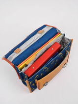Boekentas 1 Compartiment Cameleon Blauw retro PBRECA32-vue-porte