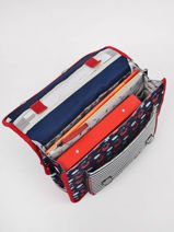 Cartable 1 Compartiment Cameleon Bleu retro PBRECA32-vue-porte
