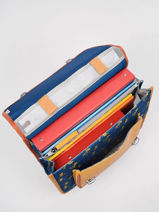 Cartable  Roulettes 2 Compartiments Cameleon Bleu retro PBRECR35-vue-porte