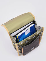 Sac  Dos 1 Compartiment Cameleon Vert retro PBRESD30-vue-porte