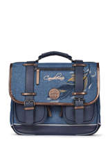 Cartable Fille 2 Compartiments Cameleon Bleu vintage fantasy PBVGCA35