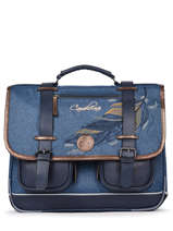 Cartable Fille 3 Compartiments Cameleon Bleu vintage fantasy PBVGCA41