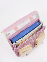 Cartable  Roulettes Fille 2 Compartiments Cameleon Rose vintage fantasy PBVGCR38-vue-porte